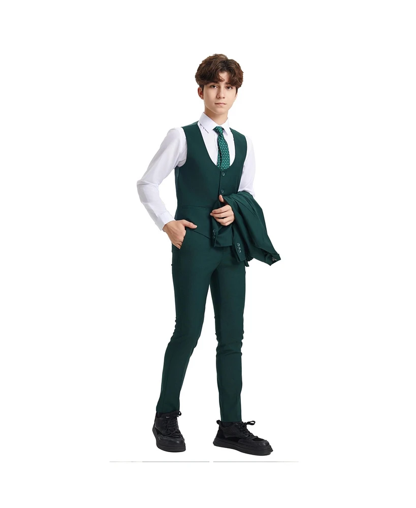 Stacy Adams Little Boys Green 5 Pc Suits