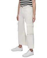 Dkny Jeans Women's High Rise Wide-Leg Cropped Utility