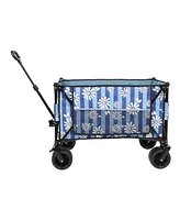 Heavy-Duty Folding Wagon Cart w/ Picnic Mat