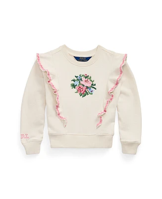 Polo Ralph Lauren Toddler and Little Girls Floral Ruffled Terry Sweatshirt