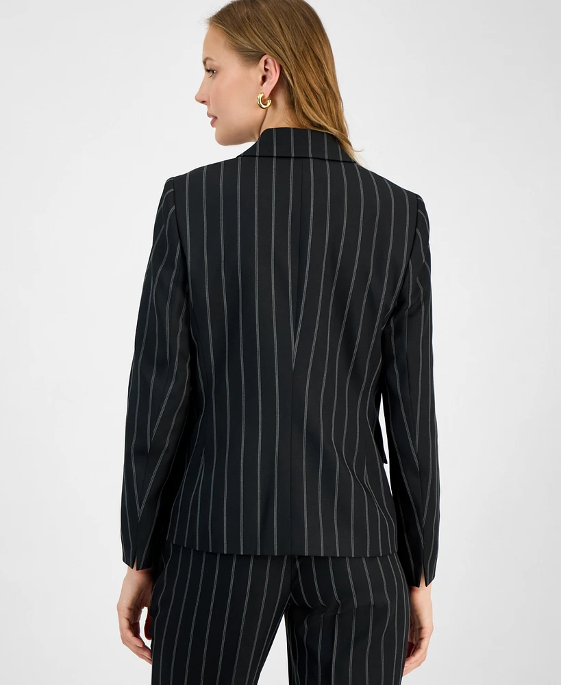 Kasper Women's Pinstriped One-Button Blazer, Regular & Petite