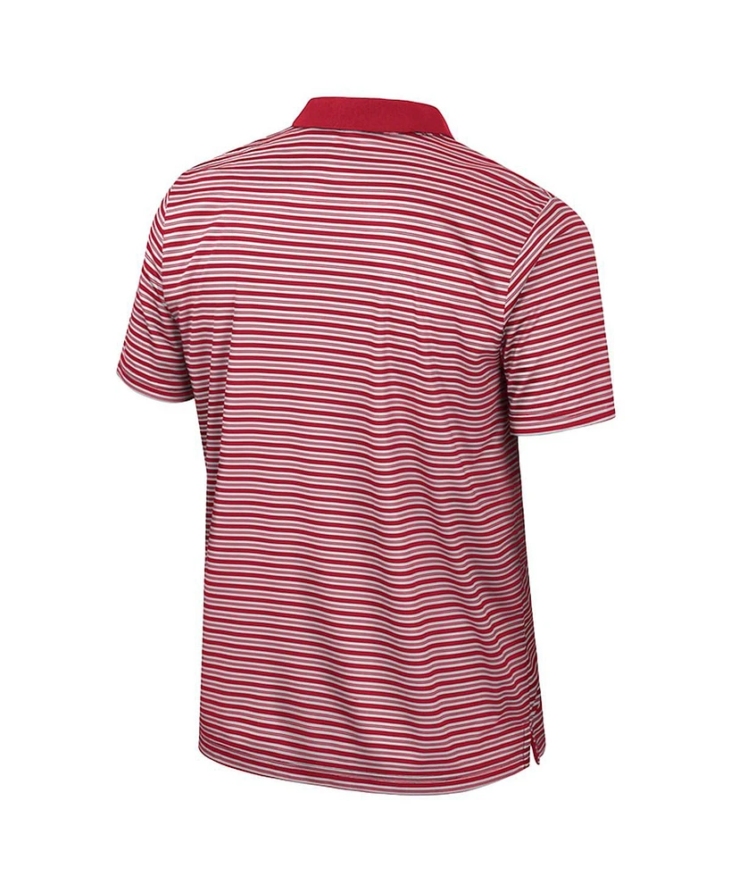 Colosseum Men's Cardinal Arkansas Razorbacks Striped Polo Shirt