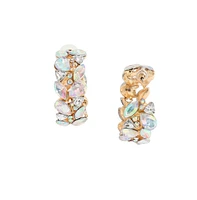 Sohi Gold-Plated Stone Hoop Earrings