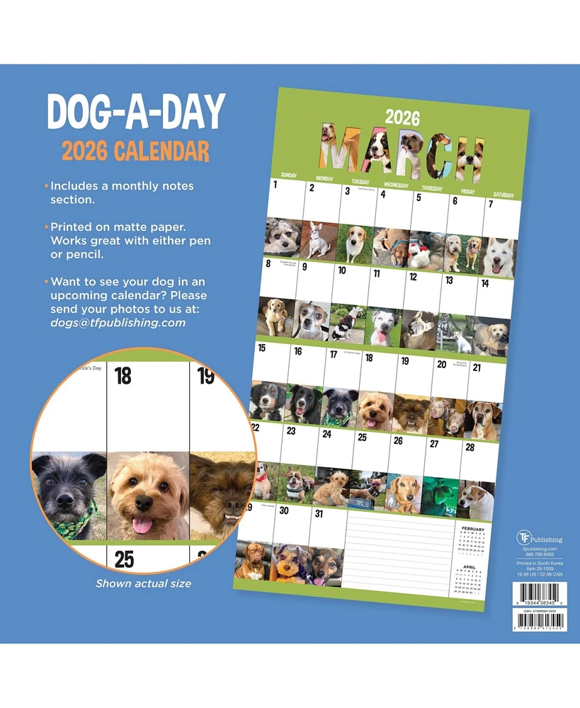 2026 Dog-a-Day Wall Calendar