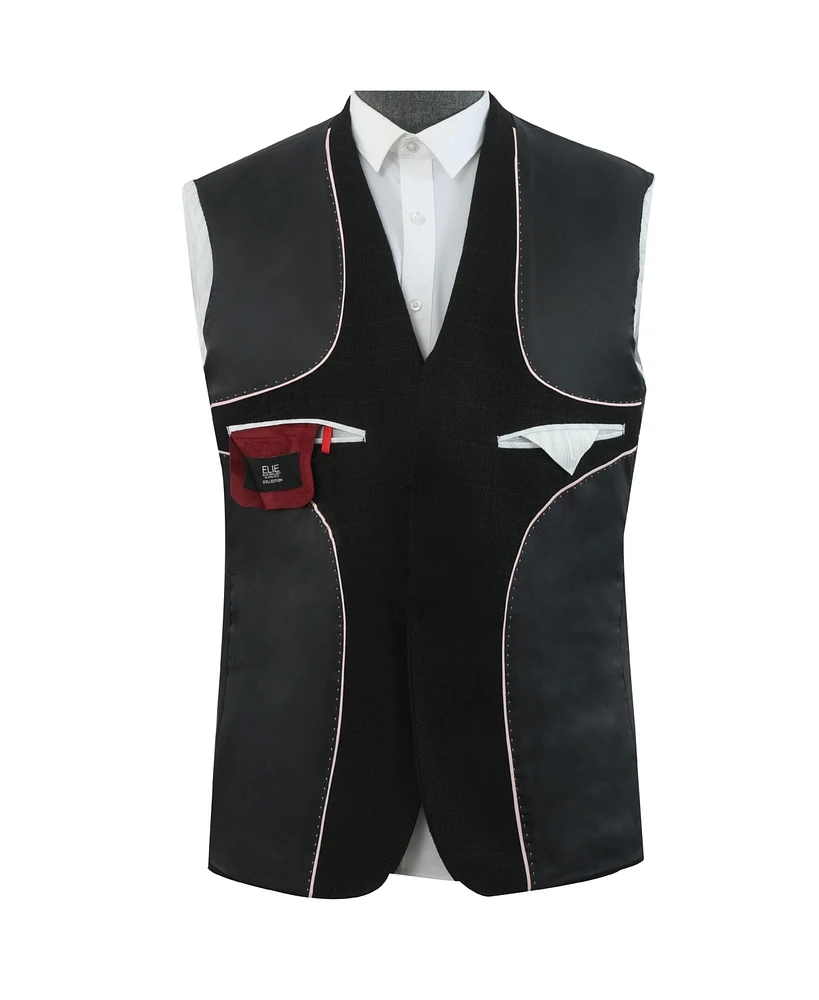 Elie Balleh Boys Black Slim Fit Melange Jacket