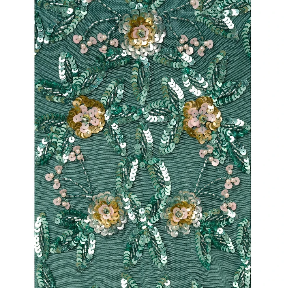 Adrianna Papell Women's Embellished Ruffled Godet Dress