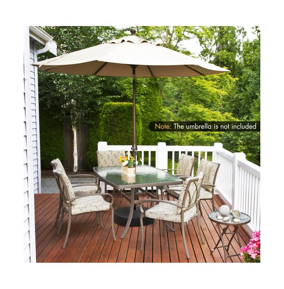 19.5 Inch Fillable Round Umbrella Base Stand for Yard Garden Poolside