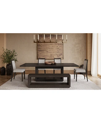 Tivie 6-Pc. Dining Set (Rectangular Table, 4 Wood Chairs & Bench)