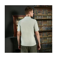 Campus Sutra Men's Sage Green Seamless Solid Polo T-Shirt