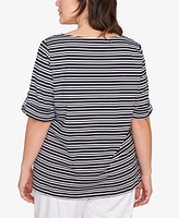 Ruby Rd. Plus Variegated Stripe Knit Top