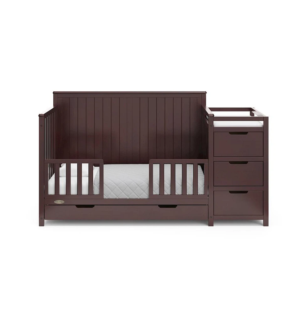 Graco Hadley 5-in-1 Convertible Crib and Changer with Drawer (Espresso)