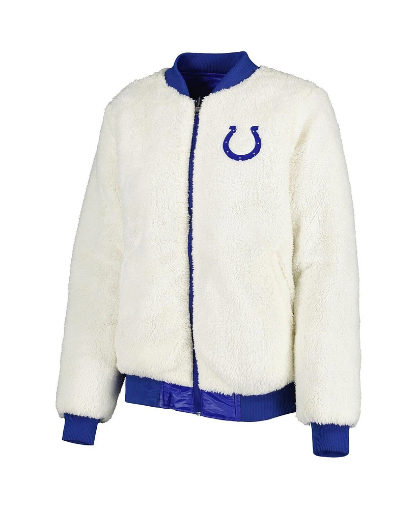 G-iii 4Her by Carl Banks Women's Oatmeal/Royal Indianapolis Colts Switchback Reversible Full-Zip Jacket