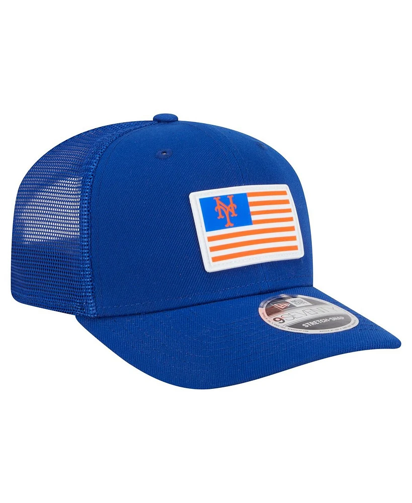 New Era Men's Royal New York Mets Flag 9SEVENTY Stretch-Snap Hat