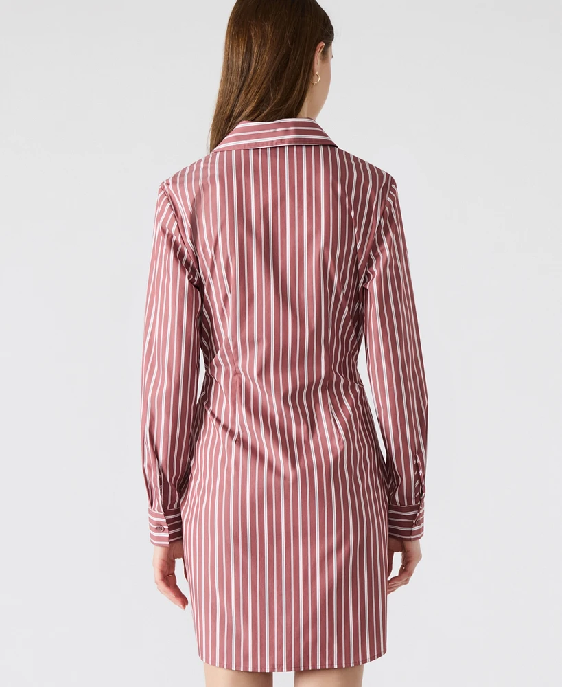 Steve Madden Women's Cotton Button-Front Shirtdress