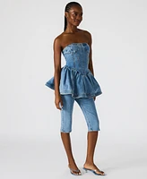 Steve Madden Women's Knee-Length Denim Capri Pants