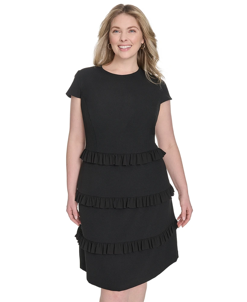 Eliza J Plus Stretch Crepe A-Line Dress