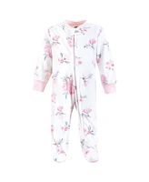 Hudson Baby Girls Fleece Zipper Sleep and Play 2pk, Christmas Unicorn, 6-9 Months