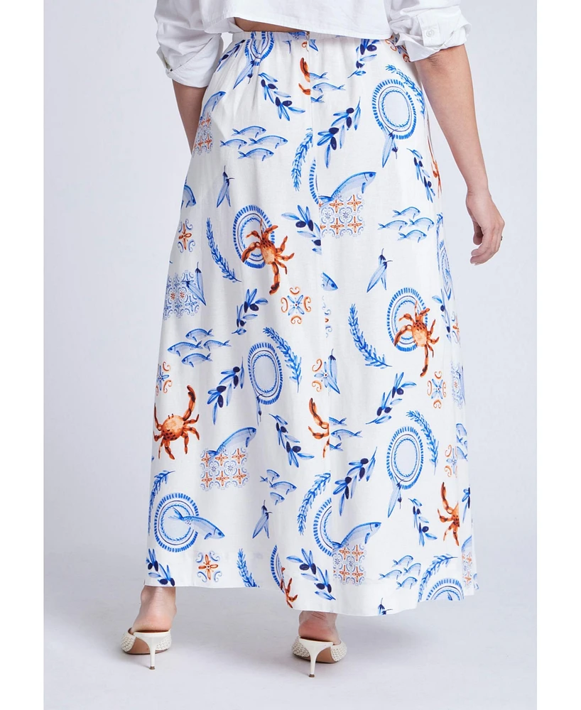 Eloquii Plus Printed Full Skirt