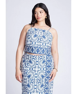Eloquii Women's Printed Cropped Tank Top