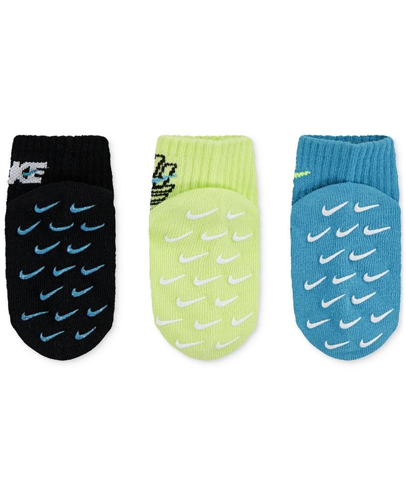 Nike Baby Boy Rhythm Rush Gripper Socks, 3 Pack