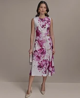 Donna Karan New York Women's Sleeveless Floral Midi Dress