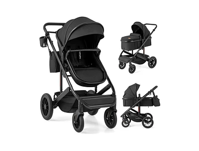 Slickblue Toddler 3-in-1 Folding Convertible Newborn Stroller with Detachable Bassinet