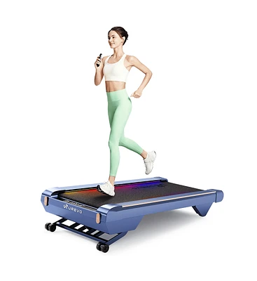 Smart Walking Pad with 14% Incline, Under Desk Treadmill for Home Use, Extended Walking Surface, Led Remote, Speed-Responsive Lighting, Quiet Brushles