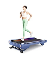 Smart Walking Pad with 14% Incline, Under Desk Treadmill for Home Use, Extended Walking Surface, Led Remote, Speed-Responsive Lighting, Quiet Brushles