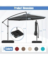 Offset Hanging Umbrella with Base Patio Cantilever Tilt