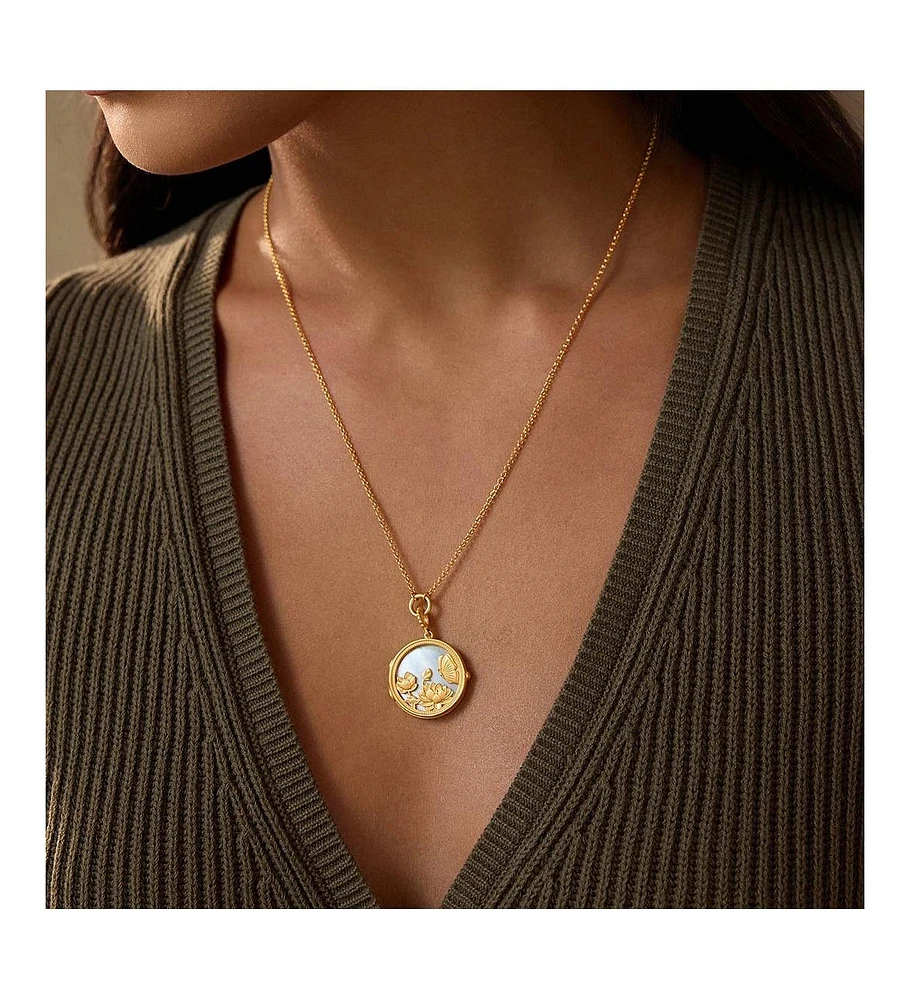 Take Flight Butterfly Pearl Locket Necklace