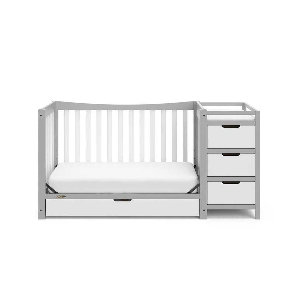 Graco Remi All-in-One Convertible Crib with Drawer and Changer (Pebble Gray)