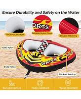 Towable Tube with Quick Connector and Drainage for Boating