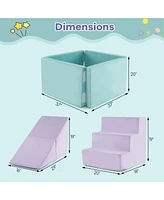 Slickblue Kids 3-in-1 Soft Climbing Blocks Play Set with Foam and Suede Fabric