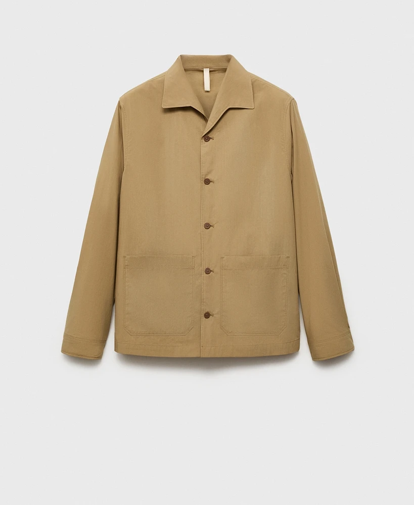 Mango Men's Pocket Cotton Overshirt