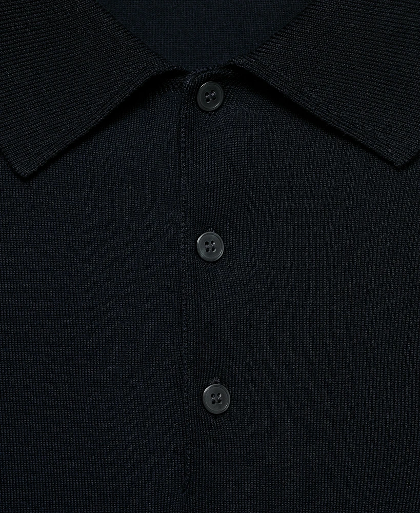 Mango Men's Fine-Knit Lyocell Polo Shirt
