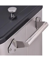 Mecale 80 Quart Patio Rolling Stainless Steel Ice Beverage Cooler