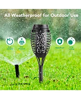 6-Pack Waterproof Flame Solar Torch Light