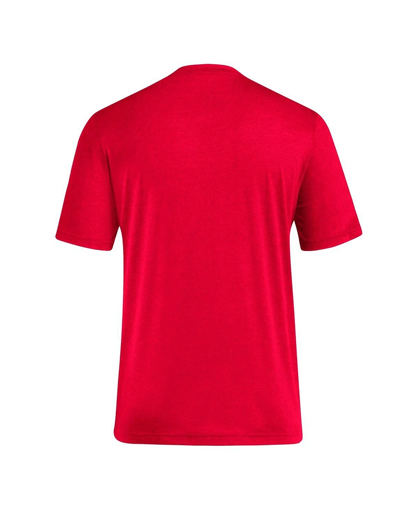 Adidas Men's Red Nc State Wolfpack Locker Swish Tri-Blend T-Shirt