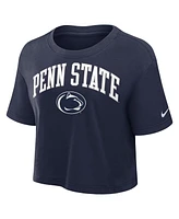 Nike Women's Navy Penn State Nittany Lions Athletic Prep Arch Performance Cropped T-Shirt