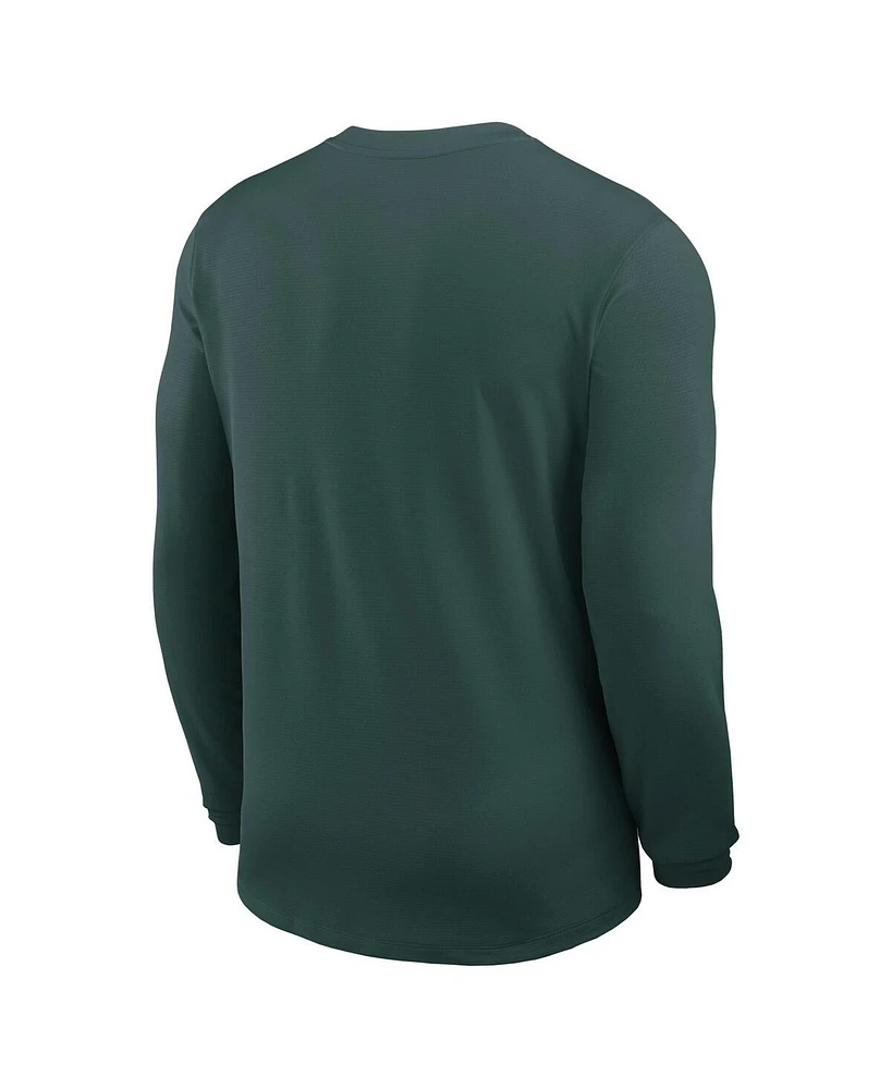 Nike Men's Green Michigan State Spartans 2025 Sideline Coach Uv Performance Long Sleeve T-Shirt