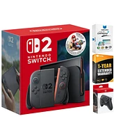 Nintendo Switch 2 Mario Kart World Bundle with Pro Controller, MightySkins Code and 1 Cps Year Extended Warranty