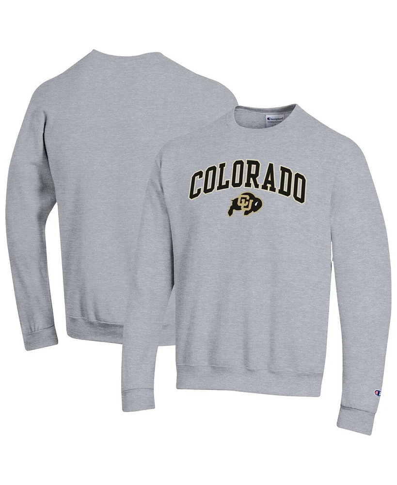 Champion Men's Heather Gray Colorado Buffaloes Arch Over Logo Pullover Sweatshirt