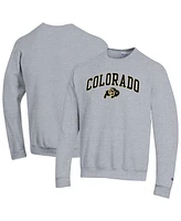 Champion Men's Heather Gray Colorado Buffaloes Arch Over Logo Pullover Sweatshirt