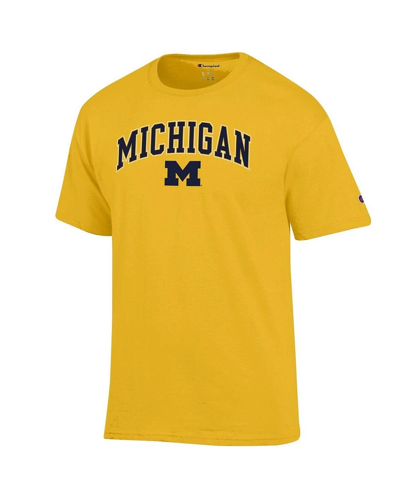 Champion Men's Maize Michigan Wolverines Arch Over Logo T-Shirt