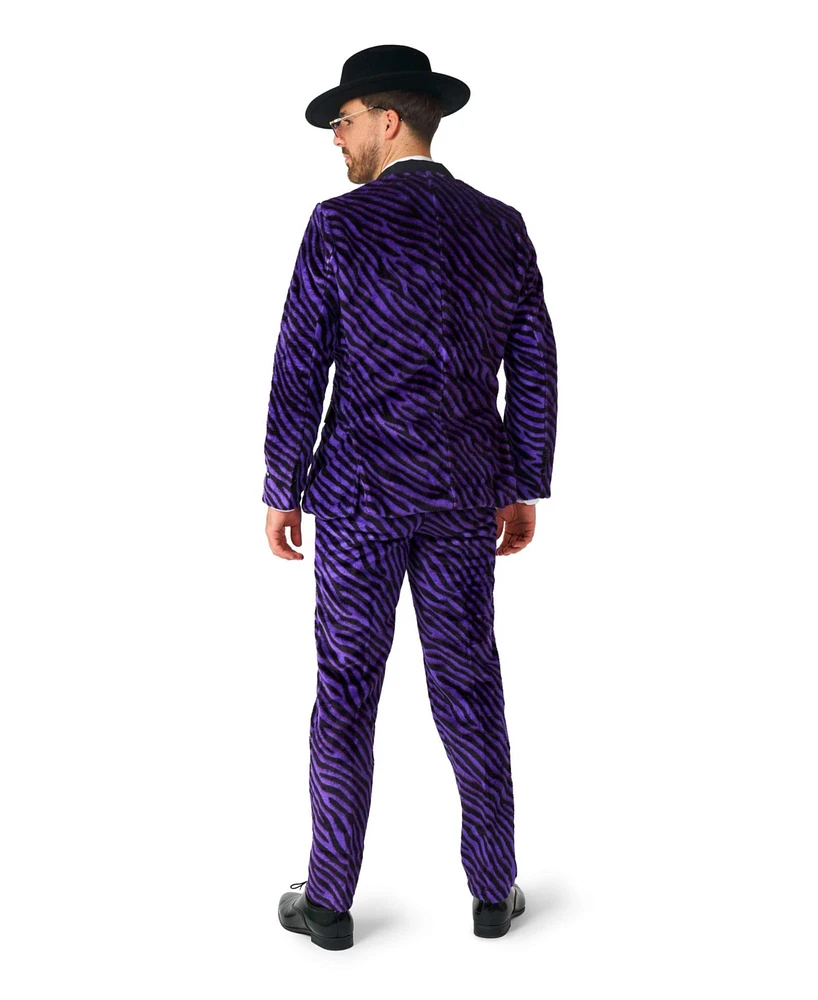 Suitmeister Men's Party Suit - Faux Fur Purple