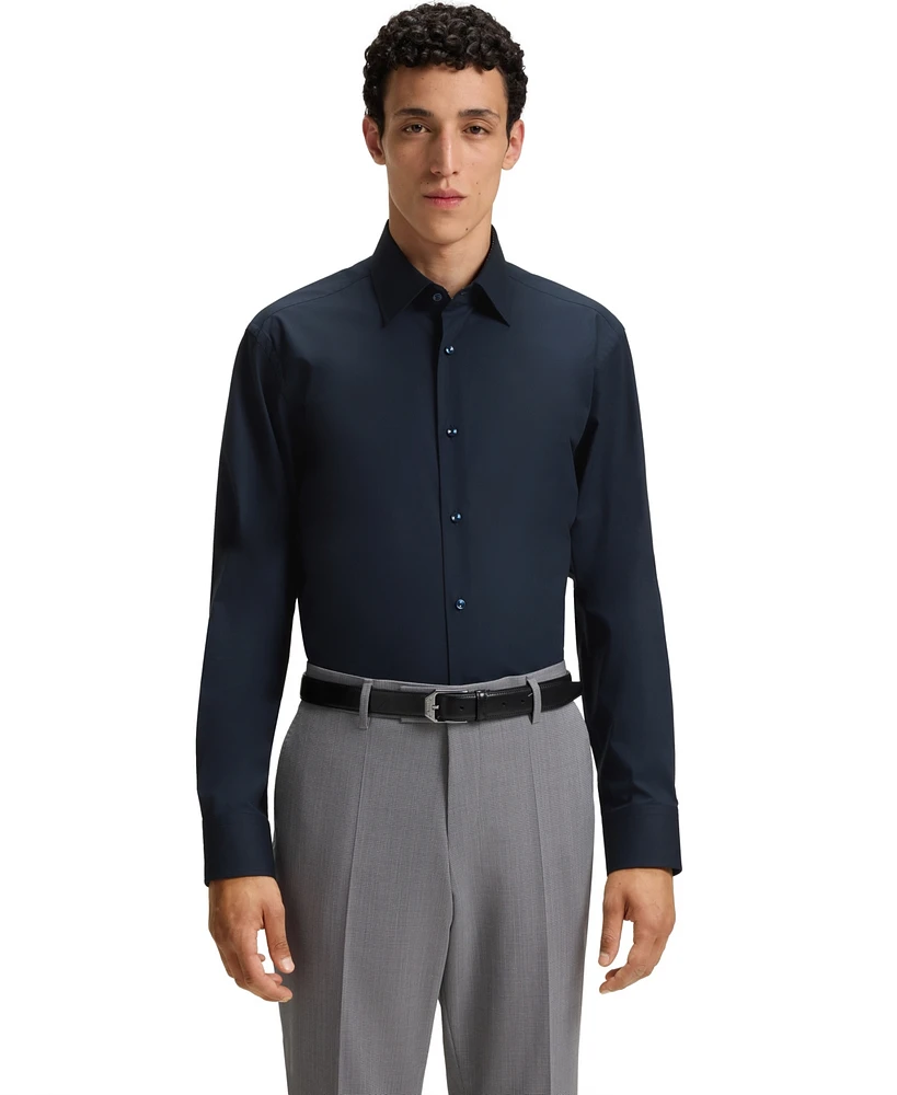 Boss by Hugo Men's Stretch-Cotton Poplin Regular-Fit Dress Shirt