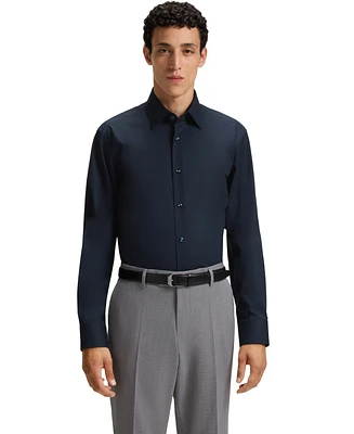 Boss by Hugo Men's Stretch-Cotton Poplin Regular-Fit Dress Shirt