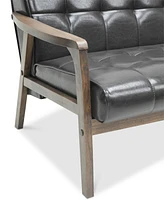 Caden Mid-Century Faux Leather Loveseat
