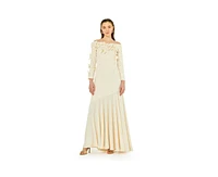 Amri Women's Off-The-Shoulder Floral Embellished Flary Gown