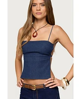 Edikted Women's Conley Backless Denim Top